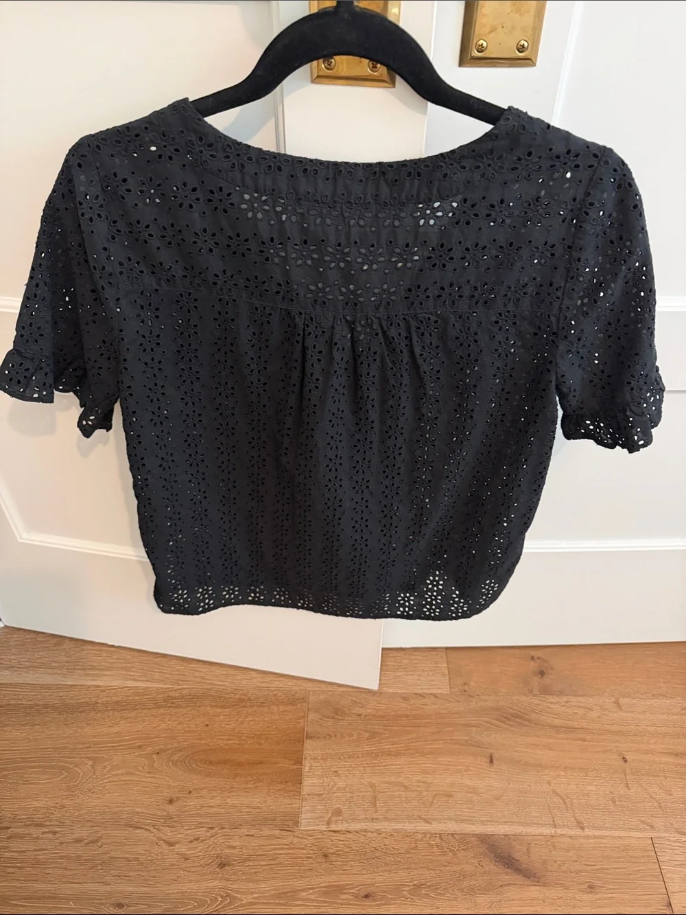 Madewell Eyelet Button-Front Black Womens Top